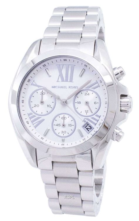 michael kors womens silver chronograph watch|michael kors black watches women.